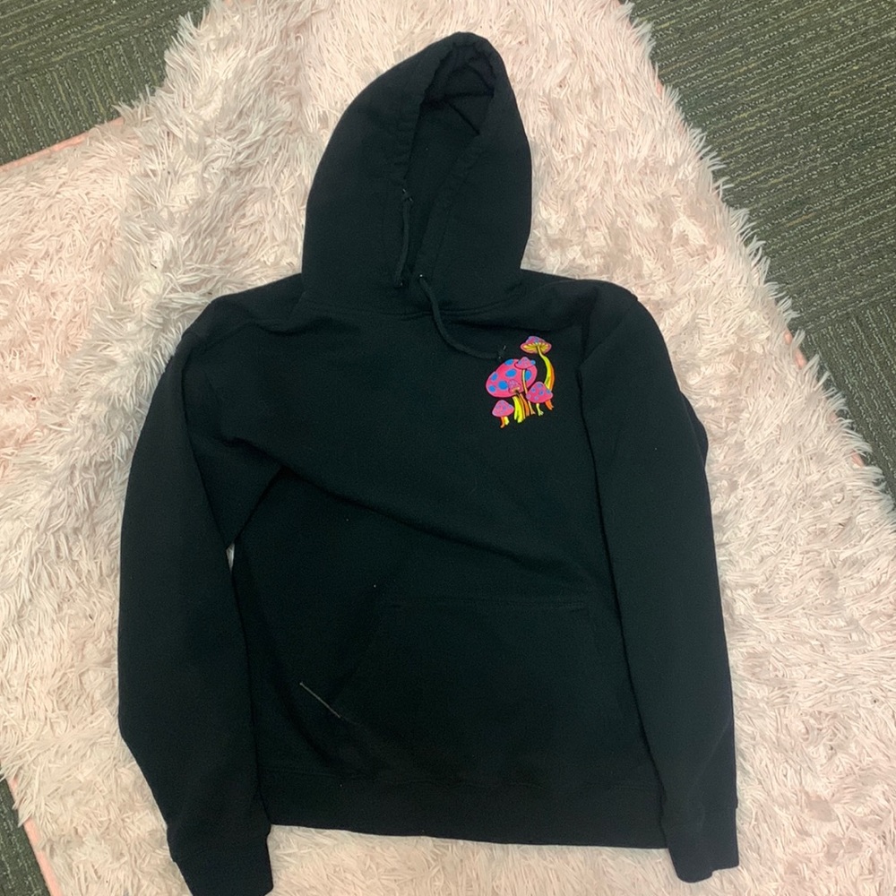 Black neon wizard logo hoodie